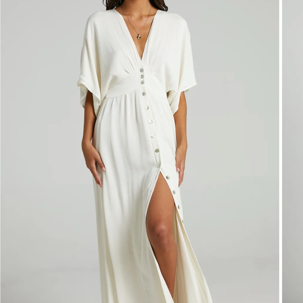 SITTING PRETTY MAXI DRESS
Short Sleeve Button Down Dress in Natural
